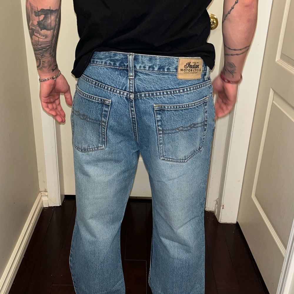Y2K Indian Motorcycle Men's Blue Jeans